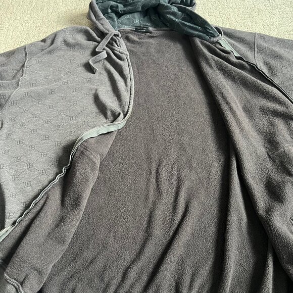 Vintage Plan B Skateboards A.O.P. Monogram Hoodie Sweatshirt Sz L Grey Y2K 90s - Picture 12 of 13